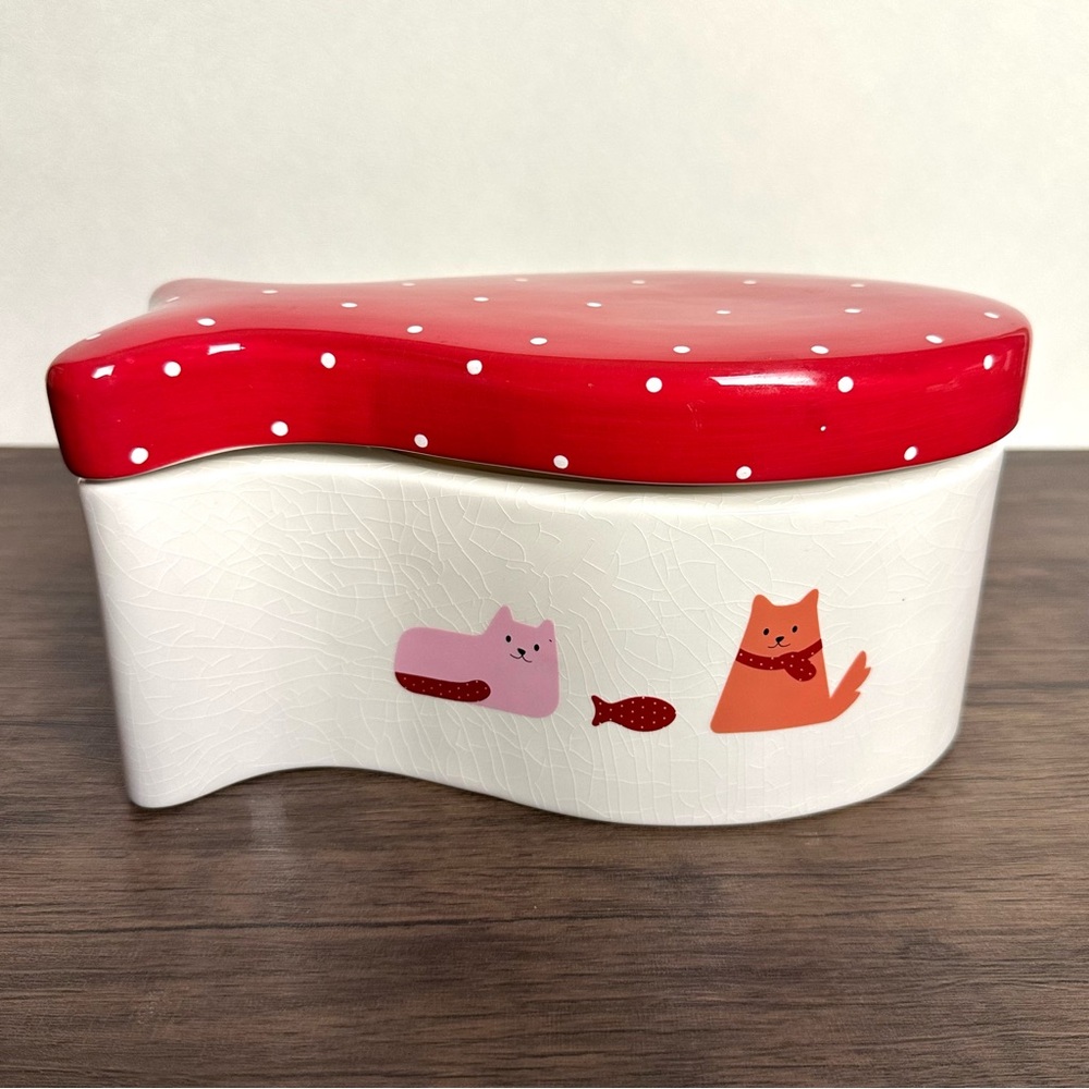 🐾 Whimsical Ceramic Cat Treat Jar | Food-Safe Countertop Charm